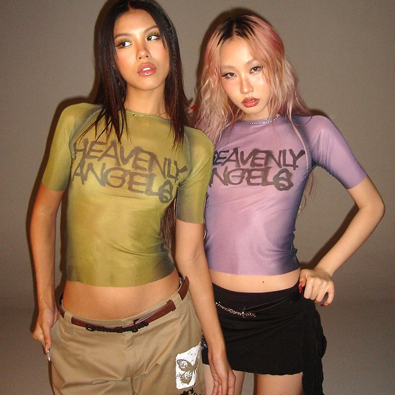 Summer De Clothing - Y2K Brief Drucken Top Sehen Durch