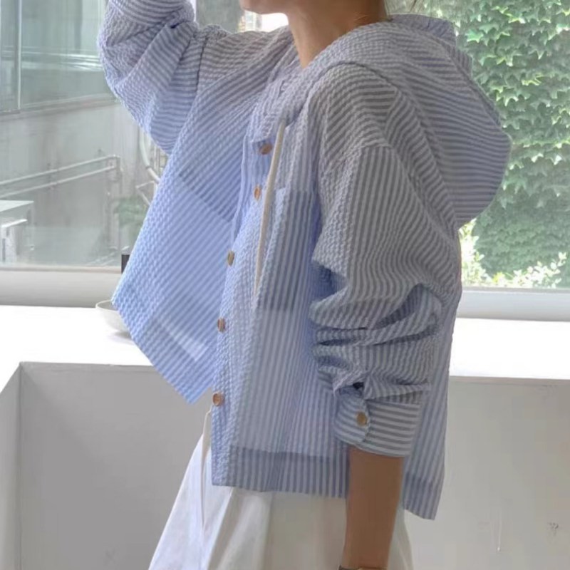 Tie Front Shirt - Damen-Shirt, Sommermode, Sonnenschutz, langärmelig, lässig