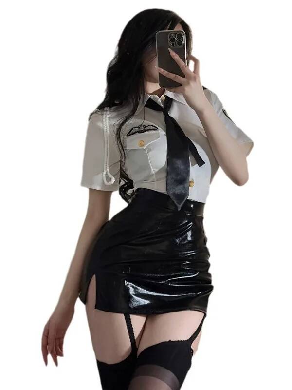Summer Clothing Bundle - Sexy Flug begleiter Kleidung Turn-Down-Kragen Kurzarm