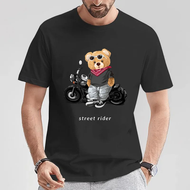 Summer Clothing Motorcycle - Motorrad liebhaber Straße Teddy Ritter Print