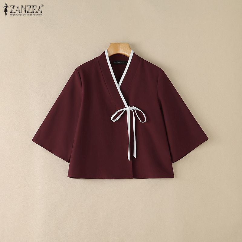 ZANZEA Damen Bluse im chinesis – Tie Front Shirt Bewertung und Preis
